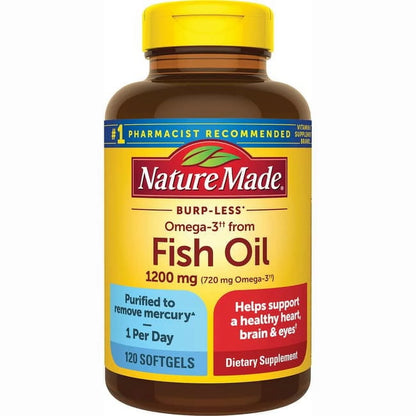 Fish Oil 1200 Mg, 120 Ct, Liquid Softgels, Dietary Supplement