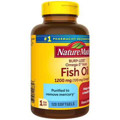 Fish Oil 1200 Mg, 120 Ct, Liquid Softgels, Dietary Supplement