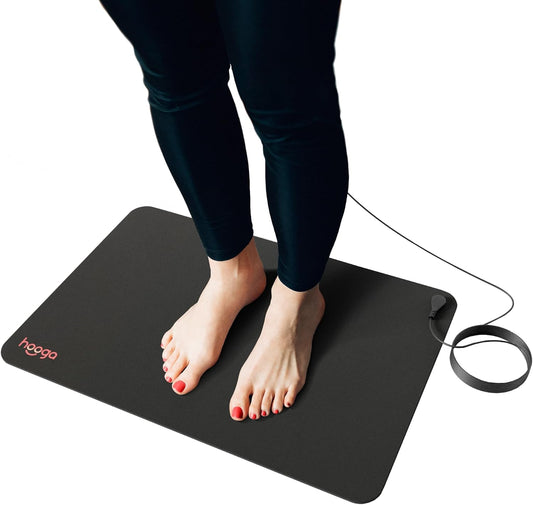 Grounding Mat for Sleep, Energy, Pain Relief, Inflammation, Balance, Wellness. Earth Connected Therapy. Indoor Grounding at Home, Office, Work. 15 Foot Cord Included. Conductive Carbon