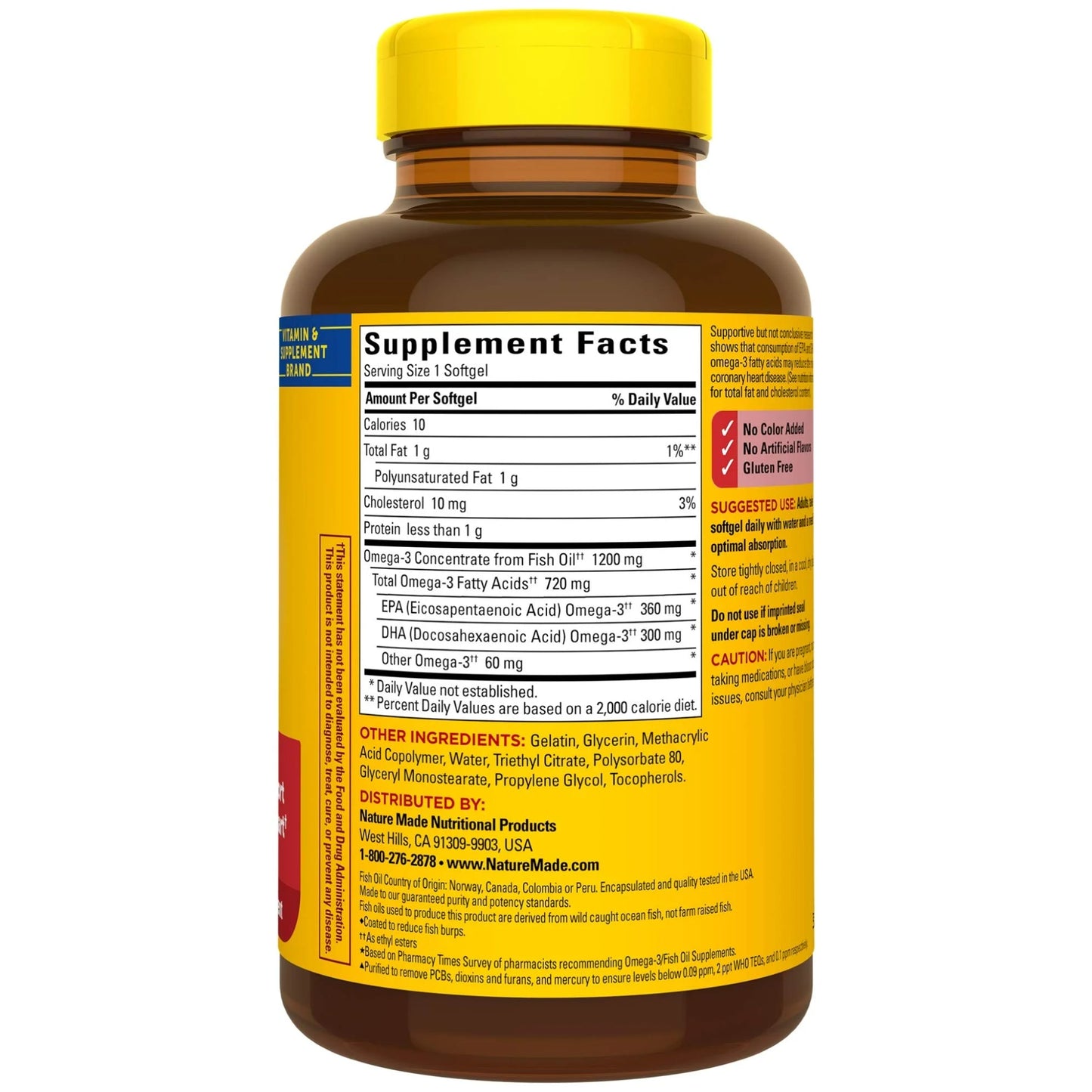 Fish Oil 1200 Mg, 120 Ct, Liquid Softgels, Dietary Supplement