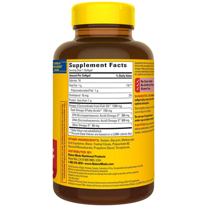 Fish Oil 1200 Mg, 120 Ct, Liquid Softgels, Dietary Supplement